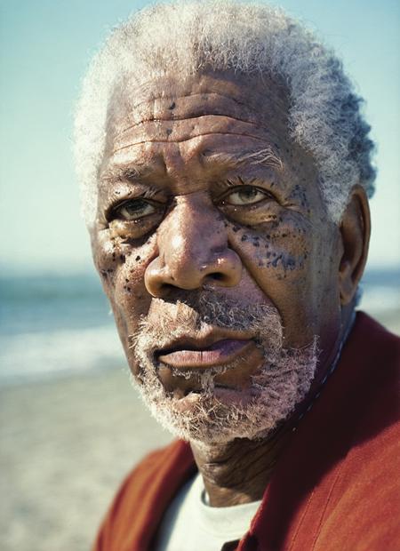 analog style, modelshoot style, photo of beautiful sks person, hyper realistic photograph, detailed face,film grain, Kodak portra 800, f1.8, intricate, at the beach, <lora:locon_morgan_v1_from_v1_64_32:1.3>