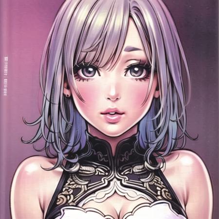 (masterpiece:1.4), (best quality:1.4),extremely detailed, intricate, hyper detailed,  1girl, Grey hair_extensions, dress,  , (perfect_face), detailed_background, (doujinshi:1.2), , colored_pencil_\(medium\)    <lora:YamashitaShunya-000004:0.75>