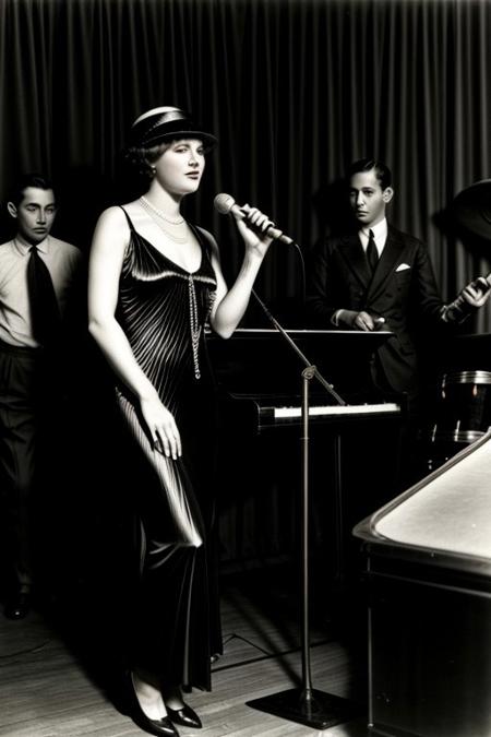 Jazz Club in the Roaring Twenties: Smooth tunes, stylish outfits, and the glamor of a Bygone era
