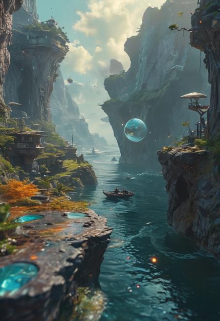 inception, (flying islands:1.2), spiral world, black hole, hyper realism, (in space:1.2), fantasy, high detail, octane render, 8k, iridescent accents, <lora:add-detail-xl:1>, <lora:MJ52:0.8>