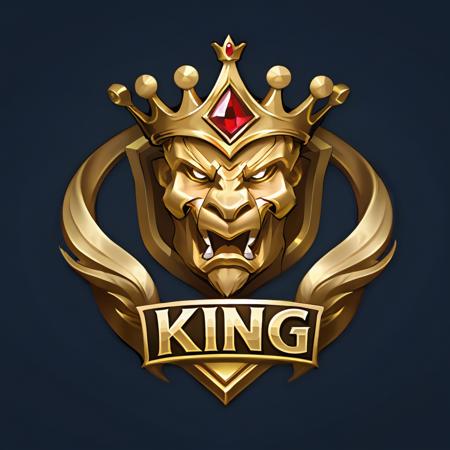 masterpiece, rank game icon,8k, <lora:rankgameicon_Hap_XL:1.6>, logo with a crown for the event "king of industrial"ï¼