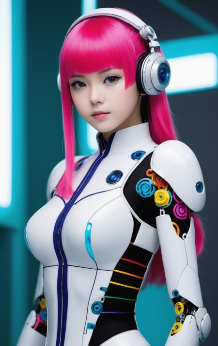 minimalist style cyber school girl, anime by junji ito, vibrant color, robot anime girl, exposed wiring and gears, intricate detailed . simple, clean, uncluttered, modern, elegant, ( Ultra realistic, Intricate, awesome ultra high resolution photography, technical showcase), (Superb close view of a ultra detailed, super high resolution Pixie made of colorful intricate patchwork) (dramatic lighting, masterpiece), (Colorful, Ultra Realistic, High quality, Ultra detailed, Sharp focus, 8K UHD, Ultra realism, Movie scene, trending on Civitai)