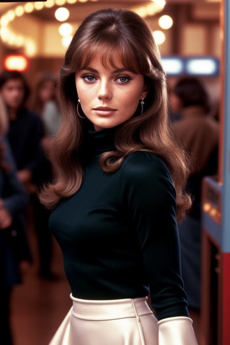 photo of seductive (jb1sset-140:0.99), a woman as a sexy student, closeup portrait, (80s hairstyle), (casual bicolor turtleneck dress), ((tight skirt:1.1)), at an (80s style) carnival arcade, (masterpiece:1.5) (photorealistic:1.1) (bokeh) (best quality) (detailed skin texture pores hairs:1.1) (intricate) (8k) (HDR) (wallpaper) (cinematic lighting) (sharp focus), (earrings), (vivid atmosphere), (carousels:1.1)