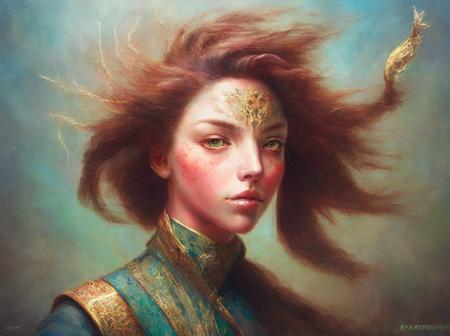 8k portrait of beautiful cyborg with brown hair, intricate, elegant, highly detailed, majestic, digital photography, art by artgerm and ruan jia and greg rutkowski surreal painting gold butterfly filigree, broken glass, (masterpiece, sidelighting, finely detailed beautiful eyes: 1.2), hdr