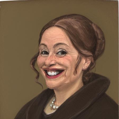 a portrait of a woman, smiling