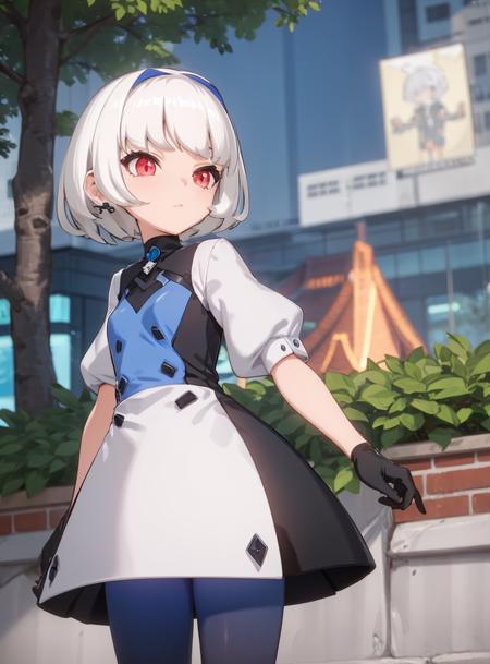 1girl, white hair, short hair, red eyes,