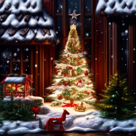 cinematic fantasy Christmas village scene, lots of snow, high quality, very coherent, trending on artstation, UHD(10k), insane detail, insanely intricate<lora:add_detail:1.0> <lora:add_saturation:0.8>