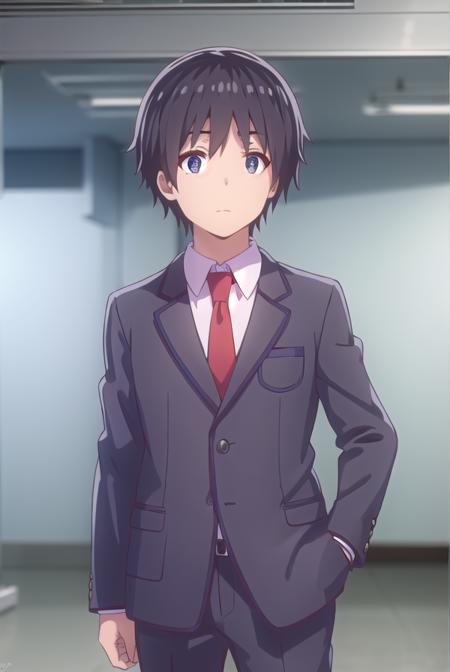 keikikiryuu, <lora:keiki kiryuu s1-lora-nochekaiser:1>,
keiki kiryuu, black hair, (black eyes:1.3), male focus,
BREAK school uniform, jacket, necktie, shoes, pants, red necktie,
BREAK indoors, classroom,
BREAK looking at viewer,
BREAK <lyco:GoodHands-beta2:1>, (masterpiece:1.2), best quality, high resolution, unity 8k wallpaper, (illustration:0.8), (beautiful detailed eyes:1.6), extremely detailed face, perfect lighting, extremely detailed CG, (perfect hands, perfect anatomy),