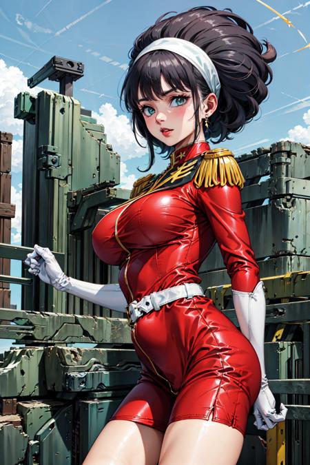 masterpiece, best quality, 1girl, cowboy shot,
 <lora:BlasterMariV2:0.8>mari,skirt, red uniform,zeon,