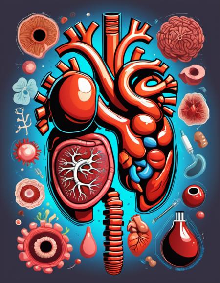 breathtaking vector cartoon illustration of  healthy human internal organs <lora:Vector cartoon illustration-000008:1>