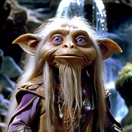 dark crystal, Jim Henson,, <lora:add-detail-xl:2.0>, jeremy jarvis, detailed expressive eyes, fantasy style, the magnificent giant scatternozzle, a beast with gozing crystal zibberzoom gracefully strides through a realm of floating islands and sparkling waterfalls, its every pershipfully hompf casting spells of wonder