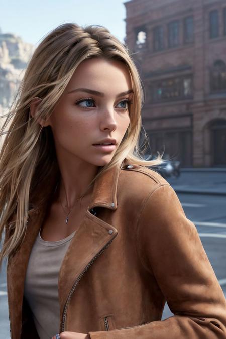 photo of S106_Maddie_Teeuws, a beautiful woman, in the (center of the earth), wearing a (suede-jacket:1.2) and (jeans:1.1), (8k, RAW photo, best quality, depth of field, ultra high res:1.2), (absurdres, intricate, photorealistic, masterpiece, ultra-detailed, Unreal Engine:1.3)