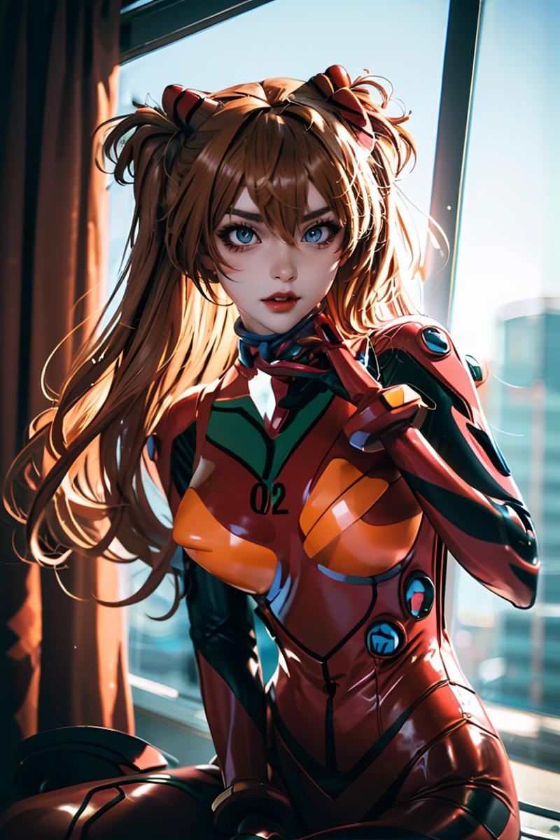 <Evangelion> Asuka Langley plugsuit cosplay costume |《Evangelion》明日香 战斗服 cos 服 |「Evangelion」 アスカ バトルスーツ コスプレ衣装 image by MarkWar