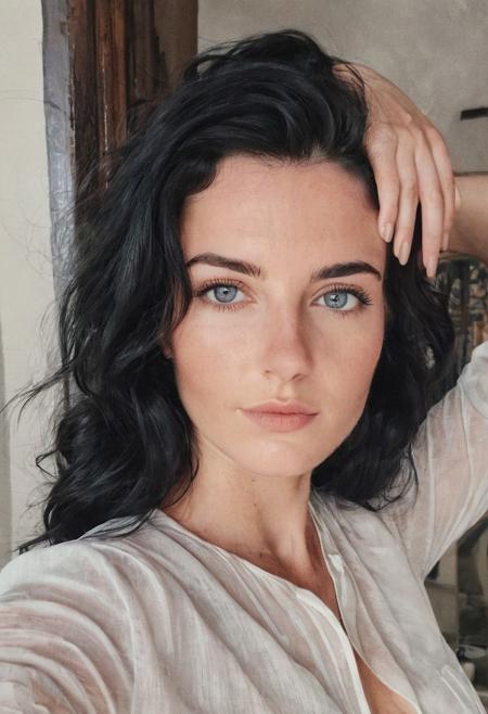 instagram photo, photo of a 25 y.o white French woman, black hair, perfect detailed eyes, natural smooth skin