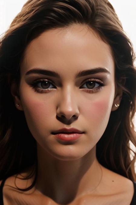triangular chin,
round oval face,
high cheek bone
square face,
puffy lips,
bare shoulder
medium close up 
cinematic
best quality
masterpiece
best studio lighting
portrait
