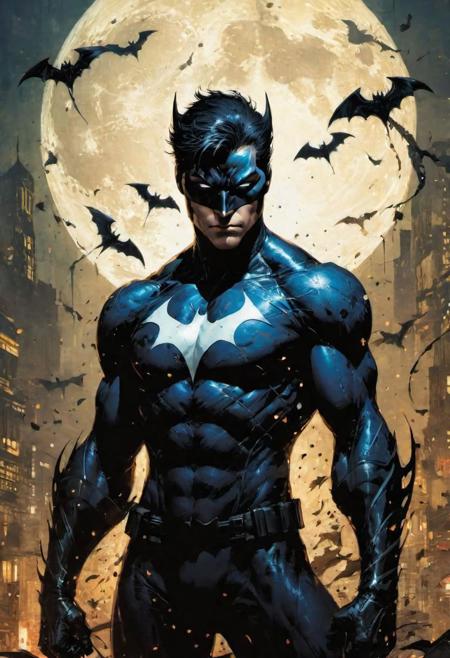by Jim Lee,(strange but extremely beautiful:1.4),(masterpiece, best quality:1.4),in the style of nicola samori,nightwing venom,  Ukiyo-e Art