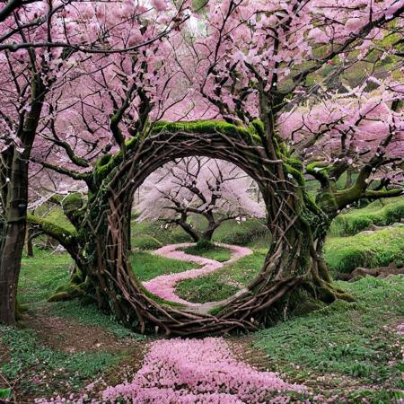 Andy Goldsworthy style nature art - portals, circles, spheres and spirals for SDXL V1