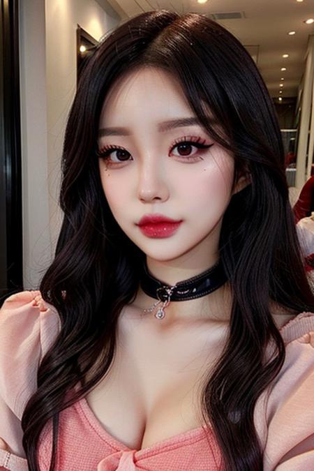 masterpiece, detailed, hd, breathtaking,koreandolllikeness_v15,
1girl, solo , makeup, eyeleash, eyeshadow, casual black eyeliner, cosplay peach blush,ulzzang  beautifull, stunning,