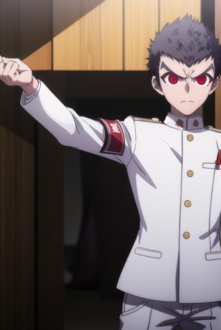 kiyotakaishimaru, <lora:kiyotaka ishimaru s1-lora-nochekaiser:1>,
kiyotaka ishimaru, short hair, bangs, black hair, (red eyes:1.3), male focus, very short hair,
BREAK long sleeves, jacket, pants, uniform, white jacket, armband, pocket, medal,
BREAK outdoors, classroom,
BREAK looking at viewer, (cowboy shot:1.5),
BREAK <lyco:GoodHands-beta2:1>, (masterpiece:1.2), best quality, high resolution, unity 8k wallpaper, (illustration:0.8), (beautiful detailed eyes:1.6), extremely detailed face, perfect lighting, extremely detailed CG, (perfect hands, perfect anatomy),