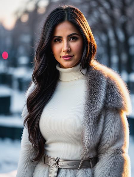 a beautiful woman (k4trik4if:.99), beautiful hair, winter Paris, elegant, snowing, natural skin texture, (fashionable fur coat), (turtleneck), sunset, cute smile, 24mm, 4k textures, soft cinematic light, adobe lightroom, photolab, hdr, intricate, elegant, highly detailed, sharp focus, ((((cinematic look)))), soothing tones, insane details, intricate details, hyperdetailed, low contrast, soft cinematic light, exposure blend, hdr, faded, <lora:more_details:.6>