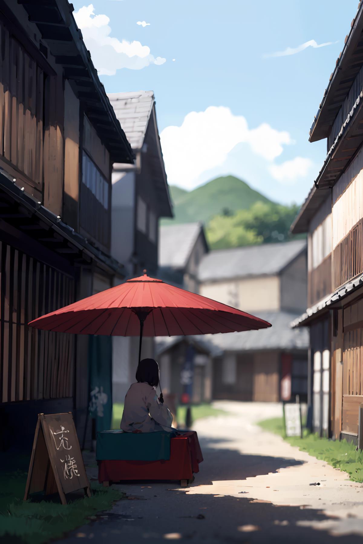 Japanese food store's red bench (food stalls and shops) image by Wasabiya