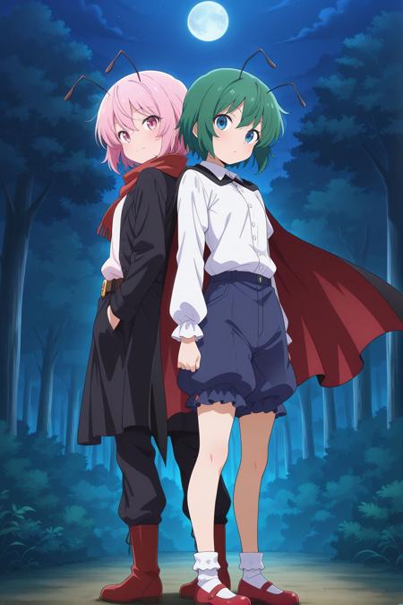 Wriggle Nightbug (Touhou Project) & Wriggle Nightbug (Kaiju of Augmentation and Mutation) - リグル・ナイトバグ (東方) Illustrious V1