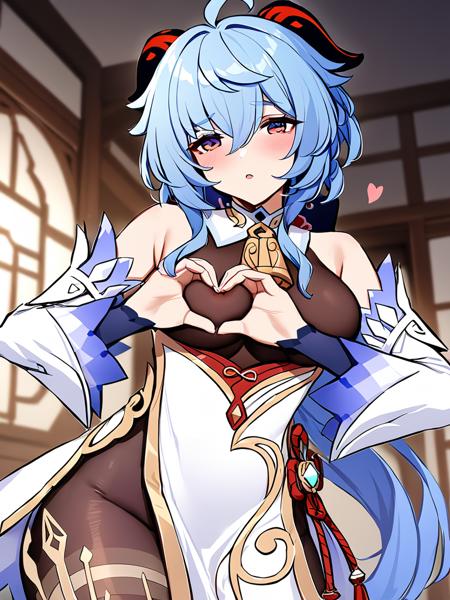 <lora:xl_heart-shaped_boob_challenge -000003:1>,1girl,heart,heart hands,ganyu \(genshin impact\),, masterpiece, best quality,