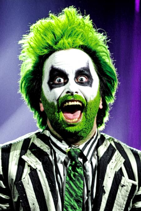 Beetlejuice Slime Tutorial,  Beetlejuice,  Alex Brightman,  1boy,  black eyes,  green hair,  male focus,  no humans,  open mouth,  solo,  teeth, <lora:EMS-61574-EMS:0.800000>