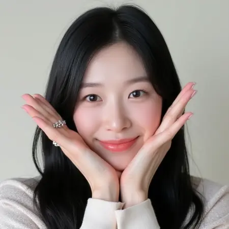 Flowering face aegyo pose FLUX