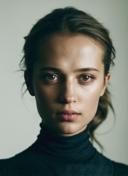 A stunning intricate full color portrait of (sks woman:1), wearing a black turtleneck, epic character composition, by ilya kuvshinov, alessio albi, nina masic, sharp focus, natural lighting, subsurface scattering, f2, 35mm, film grain, <lora:locon_aliciavikander_v1_from_v1_64_32:1.25>