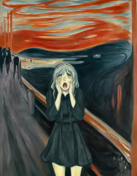 Edvard Munch SDXL 1.0 art style LoRA 😱