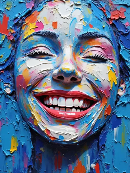 B_Thick Paint And Smiling Face Style_Diverse Scene Creation