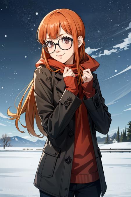 ((masterpiece, best quality))
<lora:Persona5FutabaSakura:0.9>
Persona5FutabaSakura, 1girl, solo, long hair, glasses,  in a winter wonderland, cowboy shot, winter clothing, smile