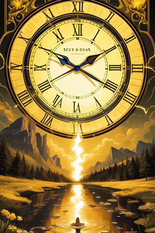 scenic, yellow theme, golden, energy, clock, time, splendid, shiny