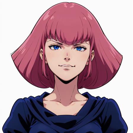 (Evil Face:1.5),looking down,close-up,
<lora:hamankarn056:0.5>,white background,solo,
haman_karn,1woman,
pink hair,short hair,sidelocks,bangs,eyebrows,blue eyes,
collarbone,cape,black dress,puff sleeves,