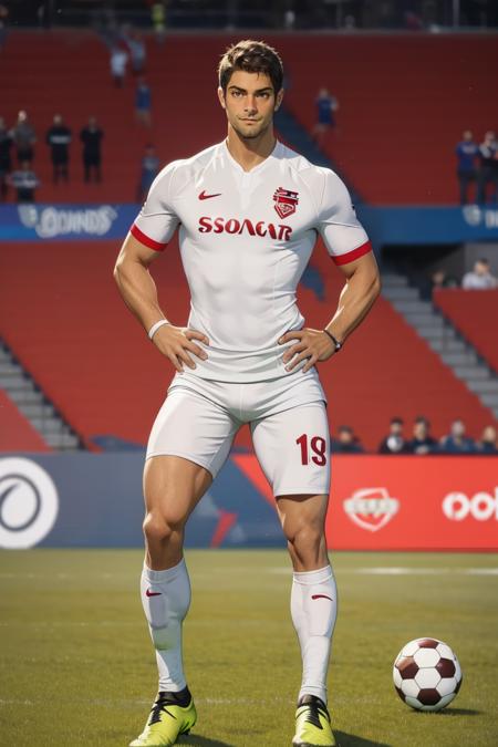 (masterpiece,  best quality:1.2),  photo of person,  muscular:1.2,  muscular:1.5,  man,  ,  smirk,  standing,  thick legs,  (depth of field:1.1),  ,  photo of person,  (((soccer jersey,  soccer bermuda))),  hands on hips,  full body,  standing,  masterpiece,  highness,  perfect face,  perfect picture,  detailed eyes,  sharp focus,  , High detailed view,<lora:EMS-293469-EMS:1.000000>