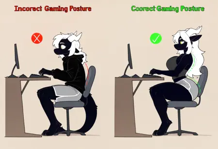 Correct Gaming Posture & Incorrect Gaming Posture | meme Concept