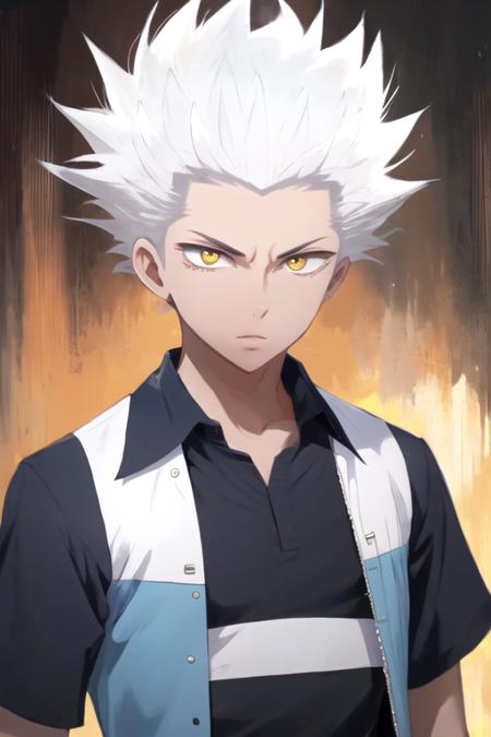 wolf_blood_lad white hair yellow eyes spiked hair