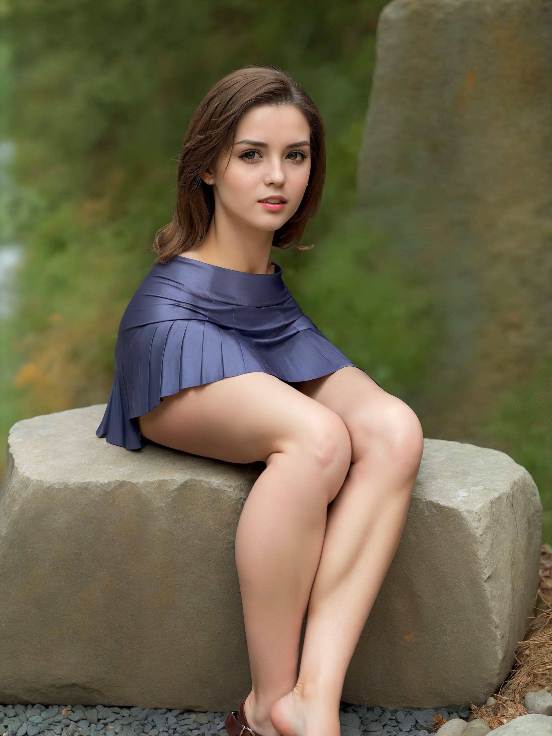 <lora:truncated_adam-cosine_16x8-4x1-000003:0.9>
a trunc4t3d woman 
wearing a skirt
sitting on a stone outdoors
, 8k, high...