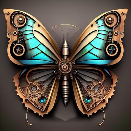 a butterfly steampunk style, <lora:ButterflyAI-000006:1>