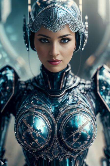 <lora:GlassTech:1>, ((beautiful woman)) wearing a glasstech armor, hyper detailed, intricate design, insanely detailed, fine details, in a space ship