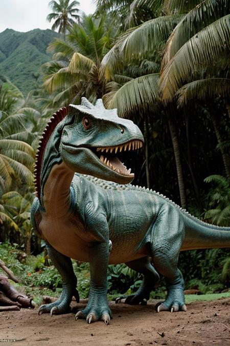 filmed by russ Meyer in (1967), Best quality, professional photo, production stills, from the film, Jurassic Park, claymation tyrannosaurs, detailed face, flattering light, RAW photo, 8k uhd, dslr, high quality, depth of field, (film) camera, extremely detailed,