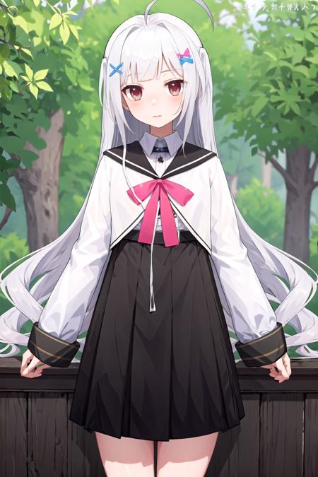 (masterpiece, best quality), 1girl, solo, nature
<lora:koxiaVR_all:0.7>, koxia-uniform, white shirt, black skirt