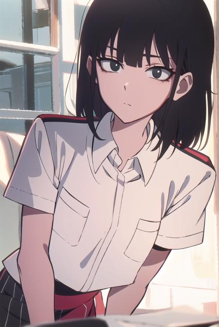 lingqiao, <lyco:lingqiao-LYCORIStest:1>, 
ling qiao, bangs, black hair, medium hair, (black eyes:1.5),
BREAK skirt, shirt, white shirt, short sleeves, collared shirt, black footwear, red skirt, sandals, pocket, long skirt, shirt tucked in, breast pocket,
BREAK looking at viewer,
BREAK outdoors, city,
BREAK <lora:GoodHands-vanilla:1>, (masterpiece:1.2), best quality, high resolution, unity 8k wallpaper, (illustration:0.8), (beautiful detailed eyes:1.6), extremely detailed face, perfect lighting, extremely detailed CG, (perfect hands, perfect anatomy),