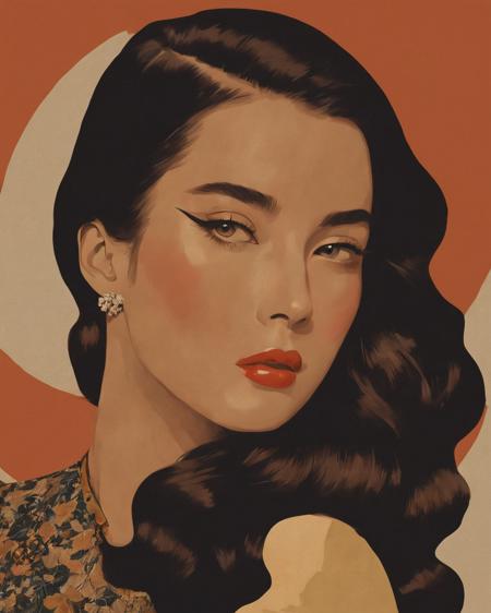 illustration masterpiece, artistic portrait ,  vintage_vibes <lora:Vintage_vibes:0.75>