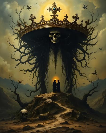 Dark Surrealism Fantasy Art Style: Crown of the Dead Sun Crown of the Dead Sun