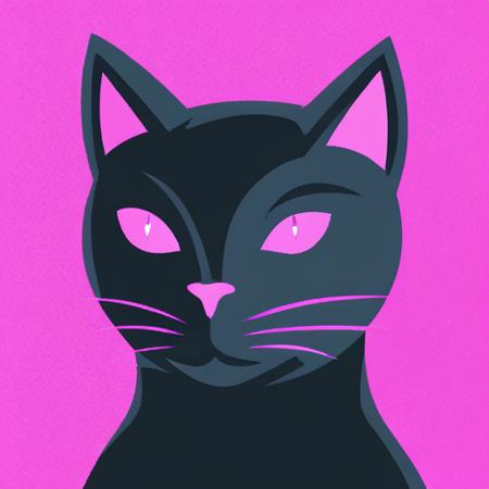 cultist simulator style, a portrait of  a cat, pink background <lora:CultistSimulator_1.0:1>