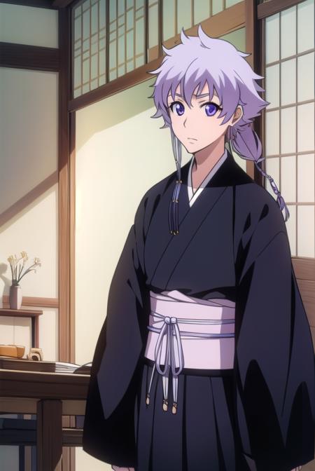 isanekotetsu, <lora:isanekotetsuv2-lora-nochekaiser:1>,
isane kotetsu, short hair, braid, purple hair, (purple eyes:1.1), hair braid,
BREAK long sleeves, japanese clothes, kimono, haori, black kimono, hakama, black hakama,
BREAK indoors,
BREAK looking at viewer, (cowboy shot:1.5),
BREAK <lyco:GoodHands-beta2:1>, (masterpiece:1.2), best quality, high resolution, unity 8k wallpaper, (illustration:0.8), (beautiful detailed eyes:1.6), extremely detailed face, perfect lighting, extremely detailed CG, (perfect hands, perfect anatomy),