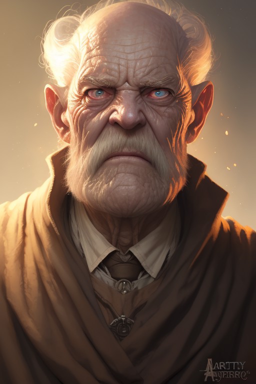 Portrait of Old mage, Wrinkly, old, boils, warts, ugly, disfigured, Art by artgerm and Jordan Grimmer and Greg Rutkowski, ...