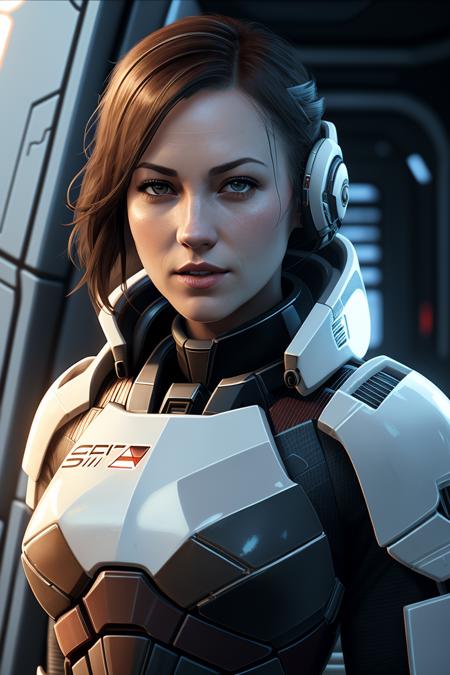 photo of (strah0vsky), a woman (as Miranda Lawson of Mass Effect:1.2), modelshoot style, (extremely detailed CG unity 8k wallpaper), photo of the most beautiful artwork in the world, professional majestic oil painting by Ed Blinkey, Atey Ghailan, Studio Ghibli, by Jeremy Mann, Greg Manchess, Antonio Moro, trending on ArtStation, trending on CGSociety, Intricate, High Detail, Sharp focus, dramatic, photorealistic painting art by midjourney and greg rutkowski, (white belt), (spaceship interior:1.2), ((space marines in the background)), (looking at viewer), (detailed pupils:1.3), (black hair:1.2)